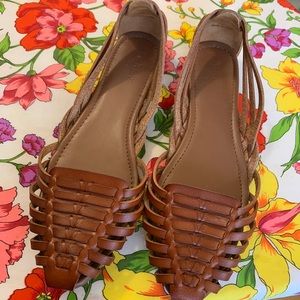 Brown Woven Flats
